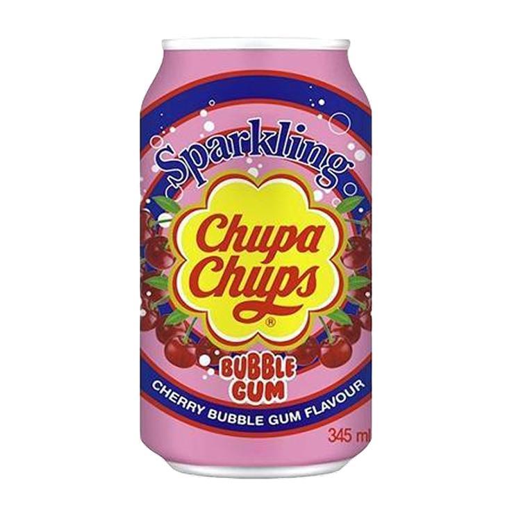 Напиток газированный Chupa Chups bubble gum cherry Южная Корея 345 мл., ж/б