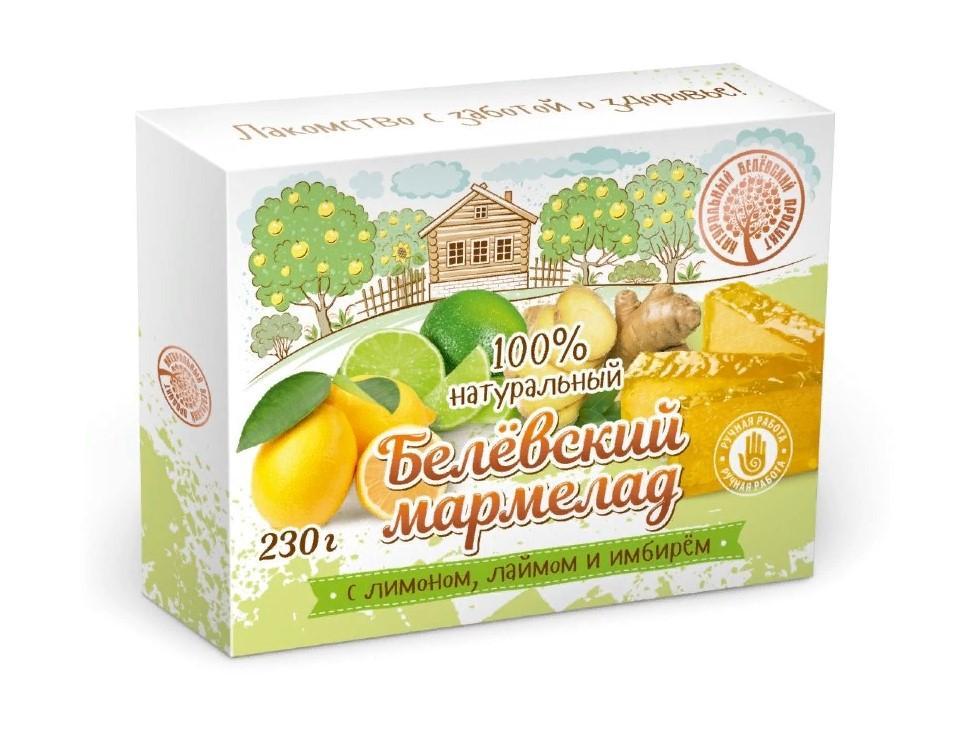 Мармелад Белёвский продукт Лимон-лайм-имбирь 230 гр., картон