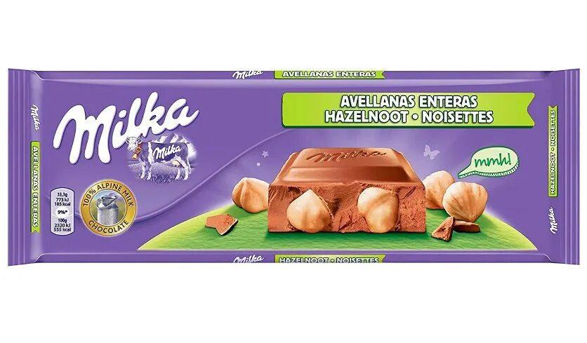 Шоколад Milka лесной орех импорт, 100 гр., флоу-пак