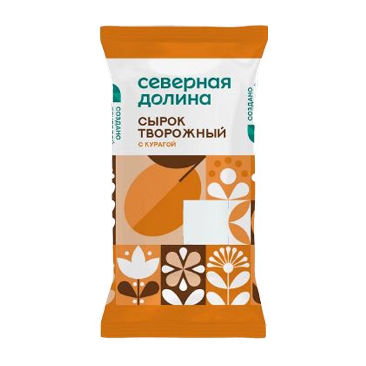 Сырок творожный Северная Долина с курагой 8% 90 гр., флоу-пак