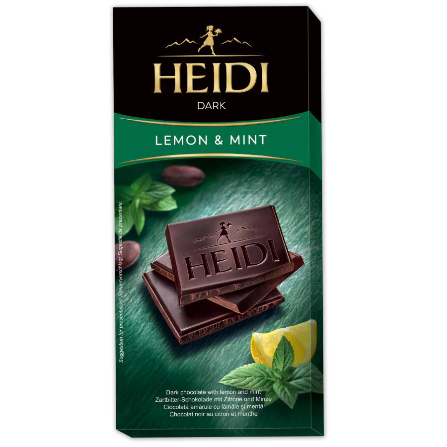 Шоколад Heidi Dark Mint Lemon темный с мятой и лимоном 80 гр., картон