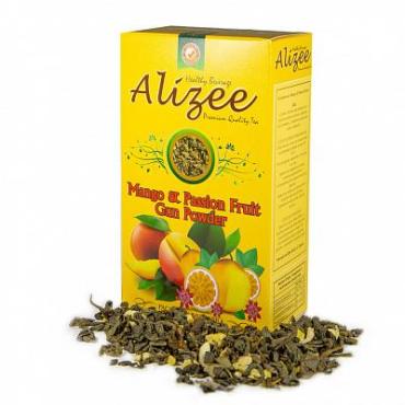 Чай, зеленый листовой Alizee Mango & Passion Fruit Gun Powdeer, 100 гр., картон