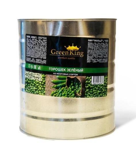 Горошек зеленый Green King высший сорт 3,1 кг., ж/б