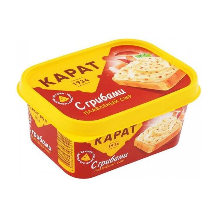 Сыр плавленый Карат сливочный с грибами 45% 400 гр., ванна