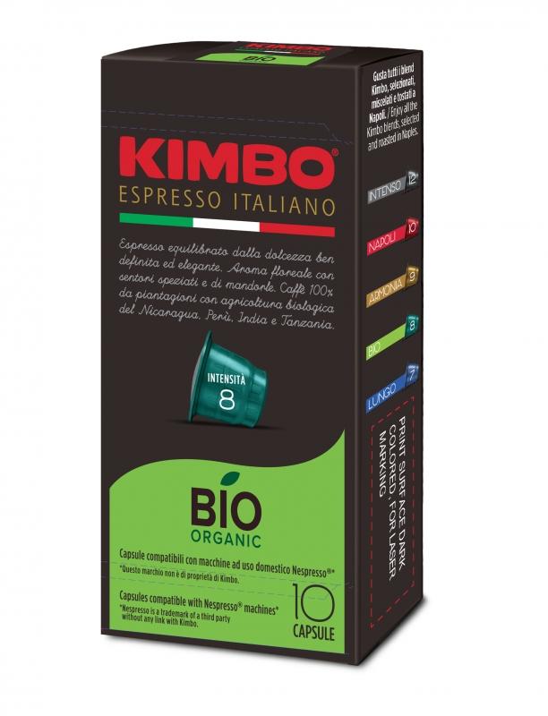 Кофе в капсулах (nes) арабика 10 шт*5,7 гр., Kimbo Bio, 57 гр., картонная коробка