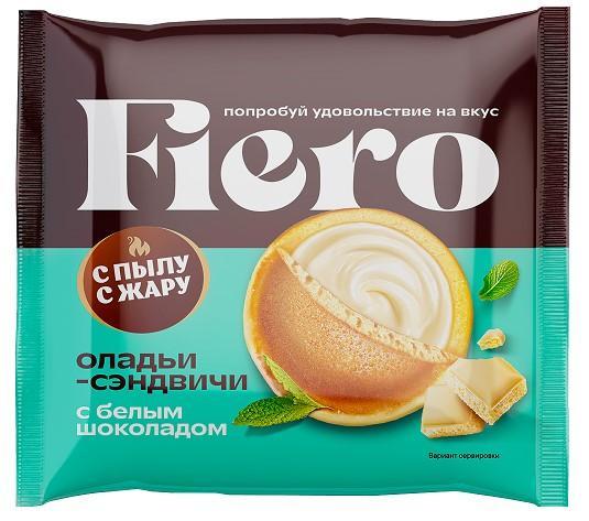 Оладьи-сэндвичи Fiero с белым шоколадом 60 гр., флоу-пак