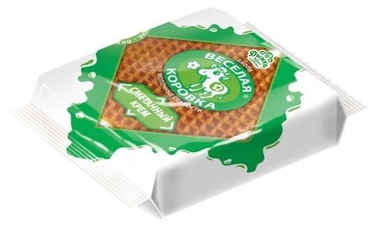 Вафли Дымка Весёлая телочка сметанный крем 150 гр., флоу-пак