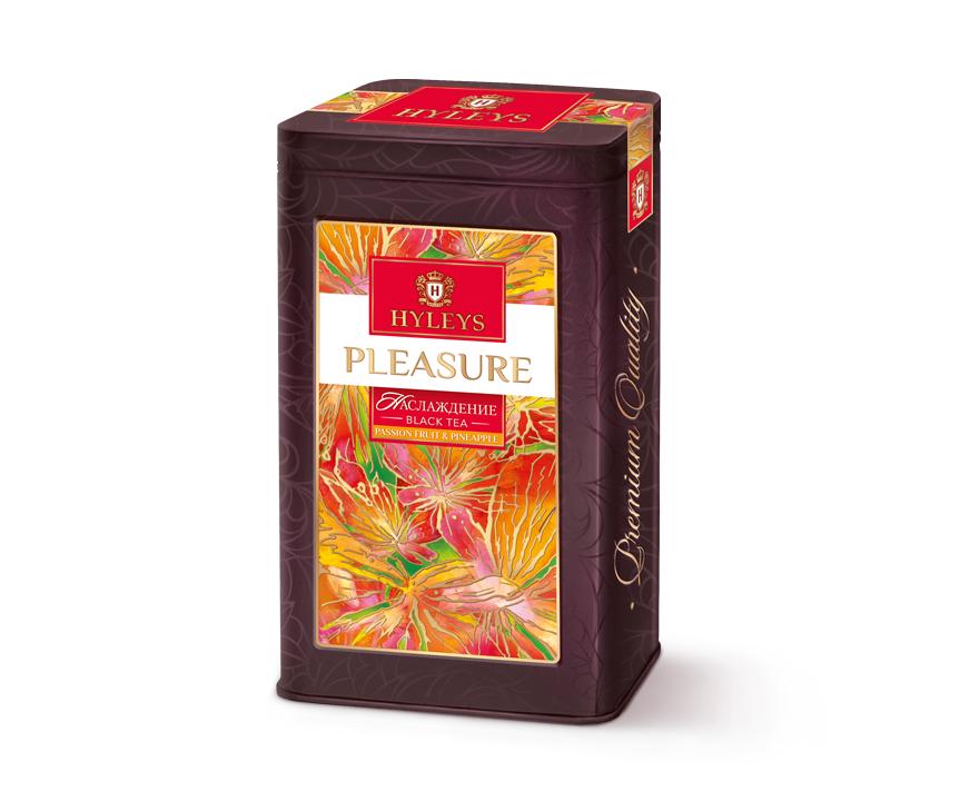 Чай листовой черный с маракуйей, клубникой и сливками Hyleys Tea Moments Pleasure, 80 гр., жестяная банка