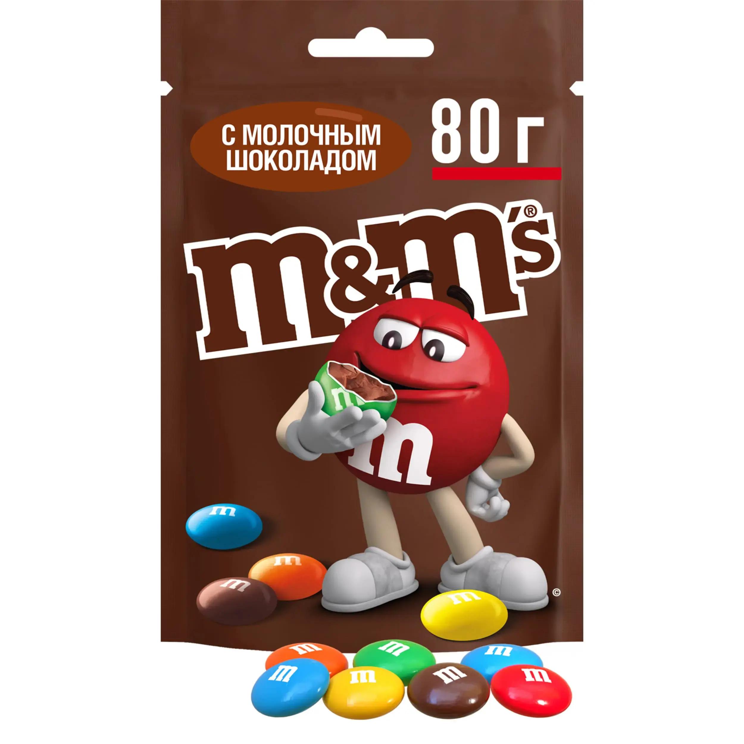 Драже M&M'S Шоколад 80 гр., дой-пак