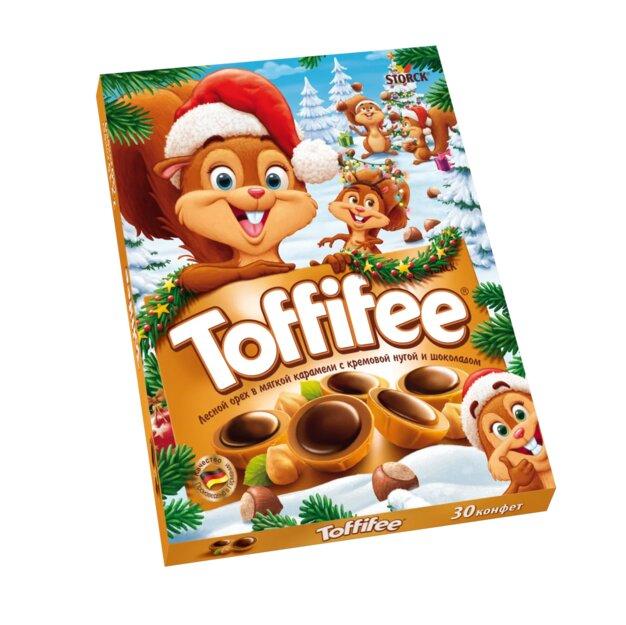 Конфеты Toffifee Санта и Семья белок, 250 гр., картон