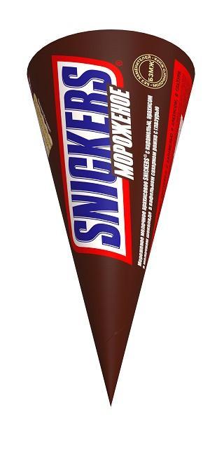 Мороженое молочное Snickers рожок 69 гр., обертка