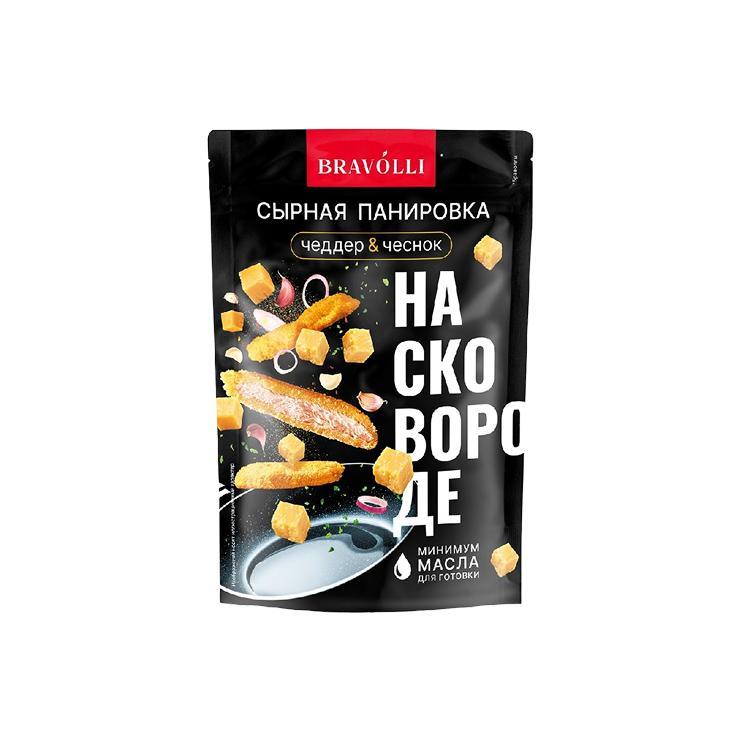 Панировка Bravolli сырная чеддер чеснок 200 гр., дой-пак