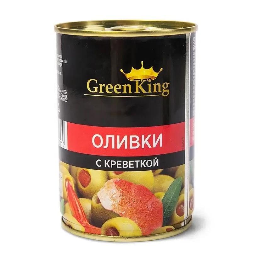 Оливки Green King фаршированные креветкой 290 мл., ж/б