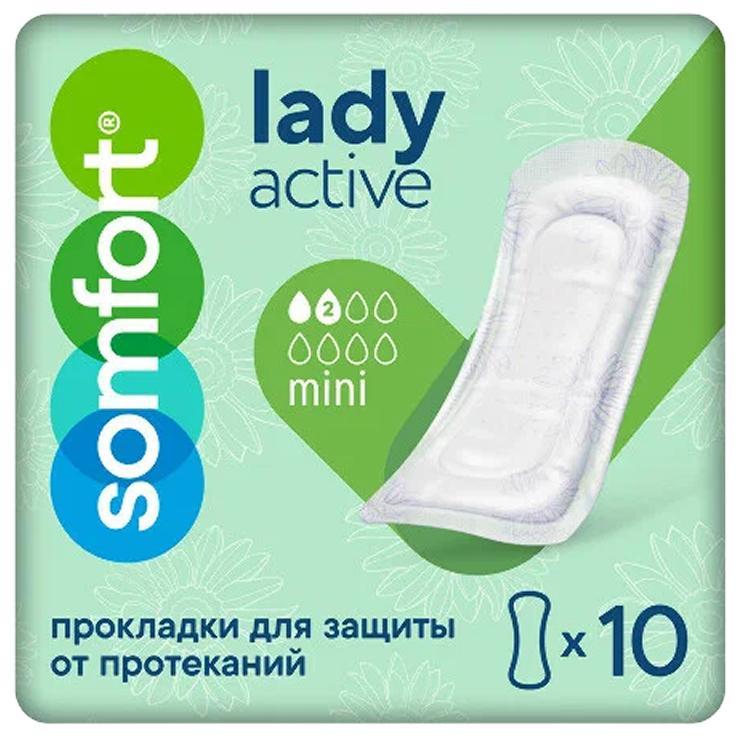 Прокладки урологические Somfort Lady Active Mini 10 шт., флоу-пак