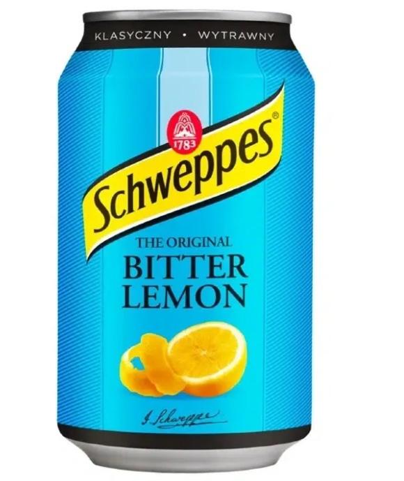 Напиток сильногазированный Schweppes Bitter Lemon безалкогольный 330 мл., ж/б
