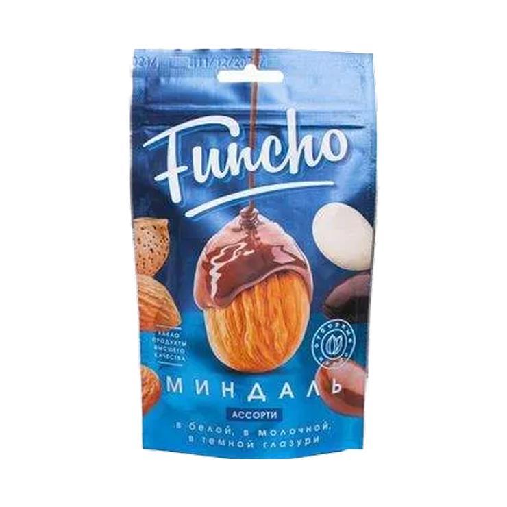 Драже Funcho миндаль в белой молочной и темной глазури 100 гр., дой-пак