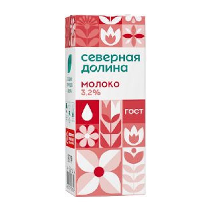 Молоко Северная Долина ультрапастеризованное 3,2 % 200 мл., тетра-пак