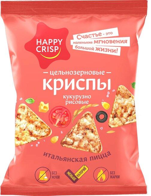 Чипсы Happy crisp цельнозерновые итальянская пицца, 50 гр., флоу-пак