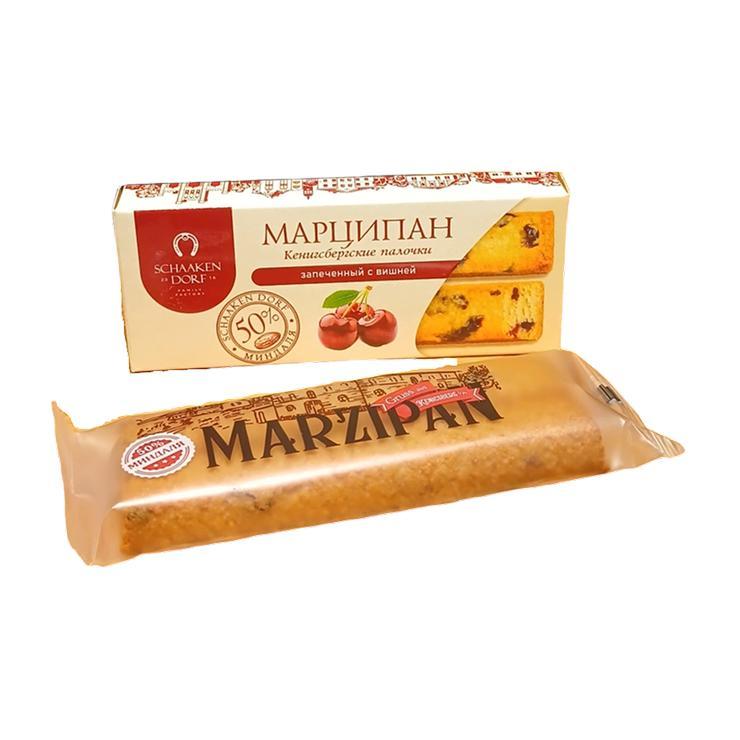 Марципановые палочки ШААКЕН ДОРФ запеченные с вишней 50 гр., картон