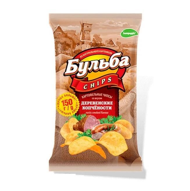 Чипсы Бульба chips деревенские копчёности 150 гр., флоу-пак