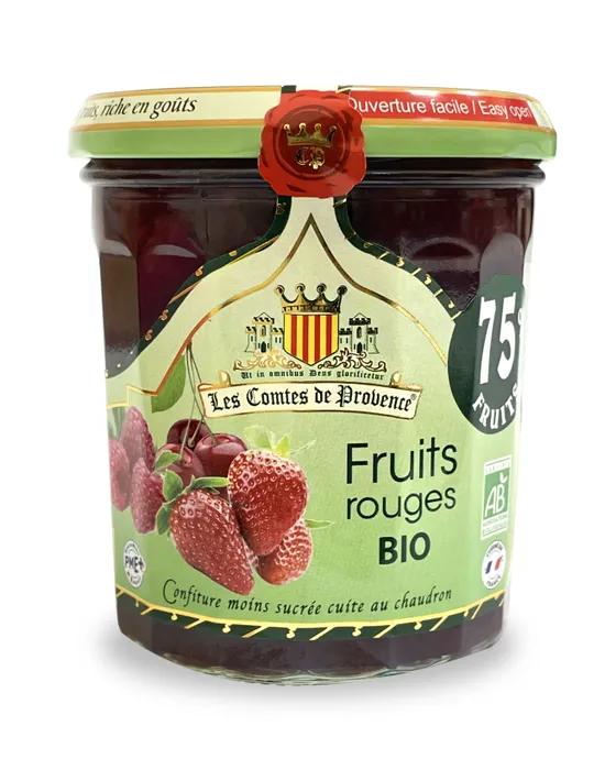 Джем Les Comtes из красных ягод малина вишня клубника Organic 350 гр., стекло