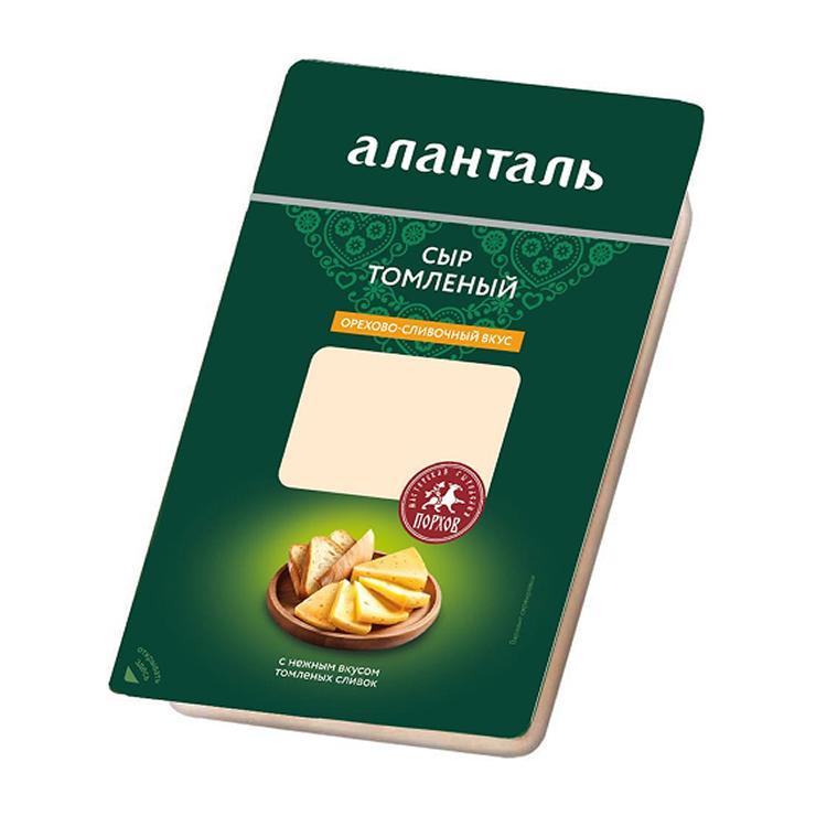 Сыр Аланталь полутвердый томленый мдж 45% слайсы 125 гр., картон