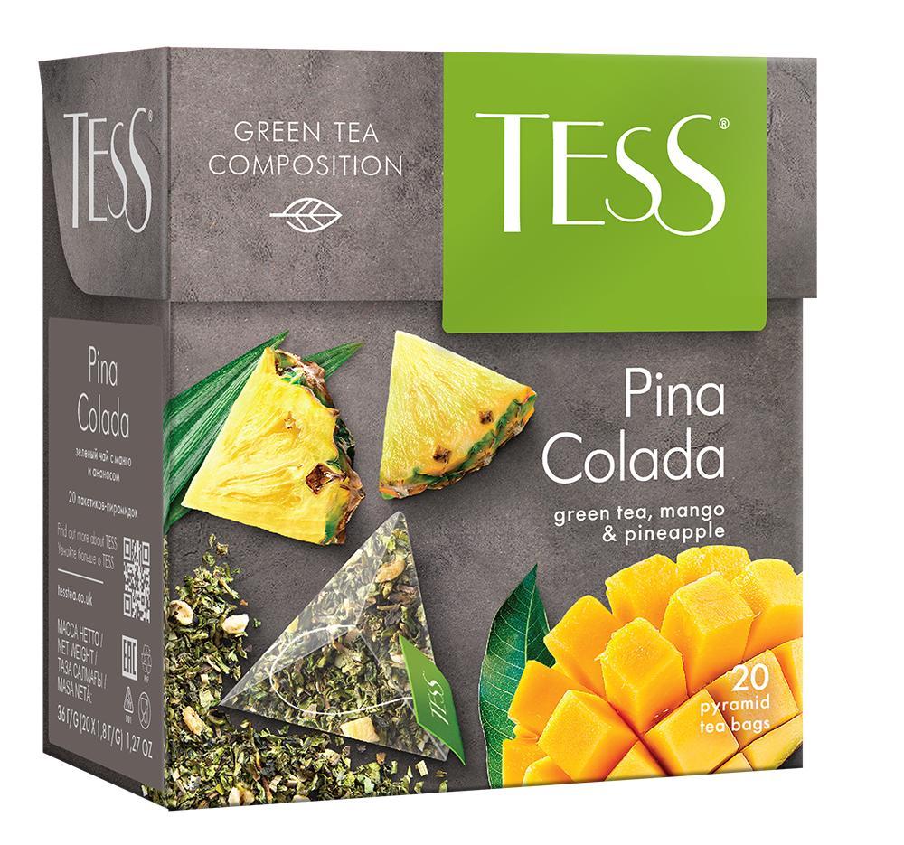 Чай Tess Pina Colada зеленый 20 пирамидок 36 гр., картон