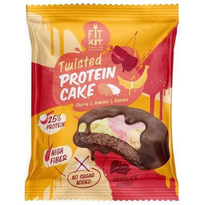 Печенье протеиновое FIT KIT Protein Twister Cake Вишня-миндаль-банан 70 гр., флоу-пак