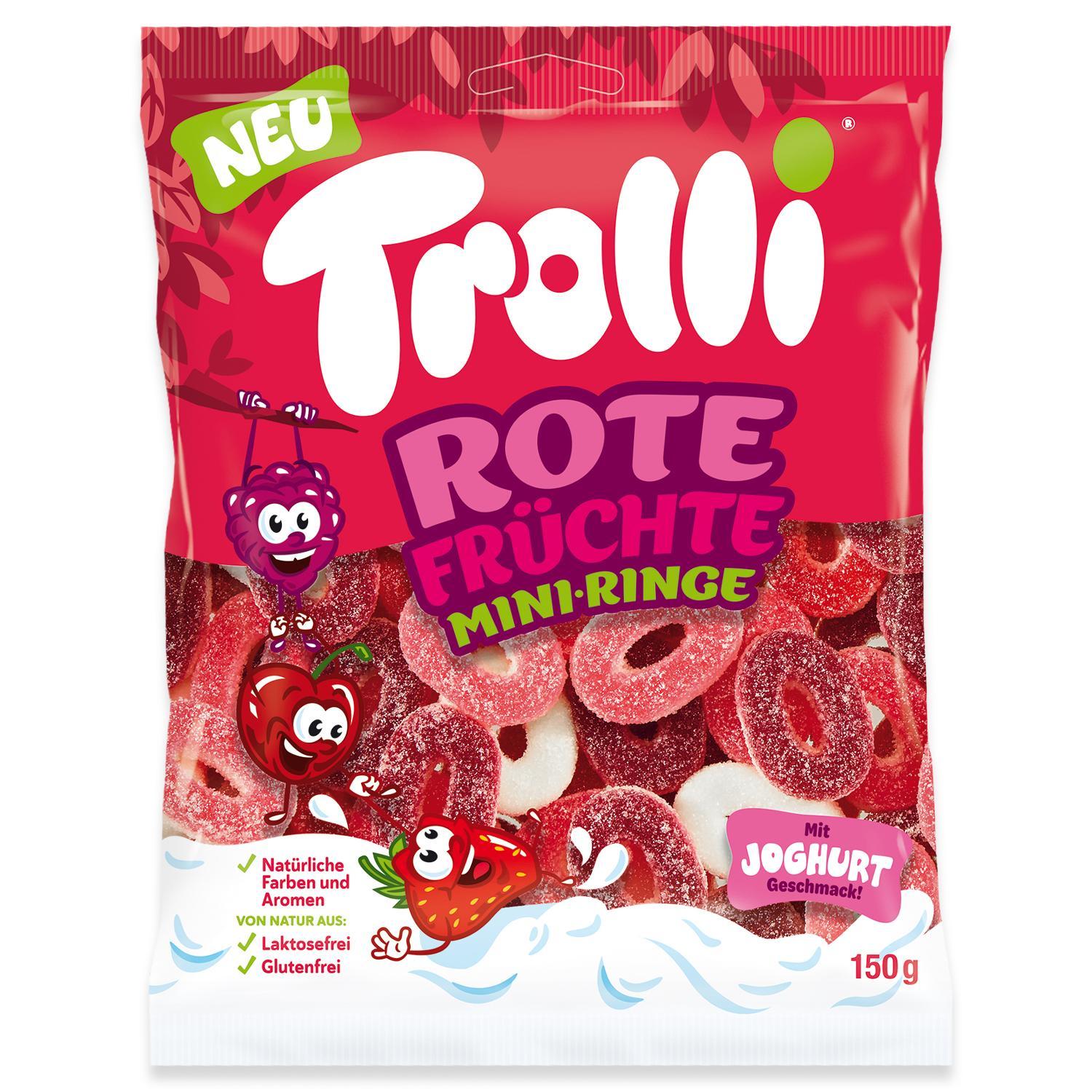 Мармелад Trolli Rote Fruchte Mini-Ringe 150 гр., флоу-пак