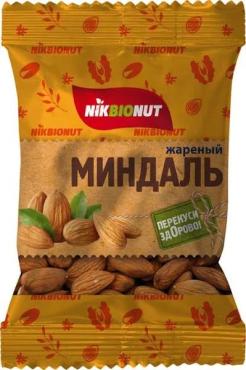 Миндаль жареный Nikbionut, 40 гр., флоу-пак