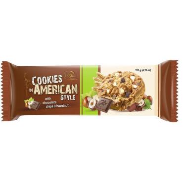 Печенье Bogutti American Cookies с шоколадной стружкой и фундуком