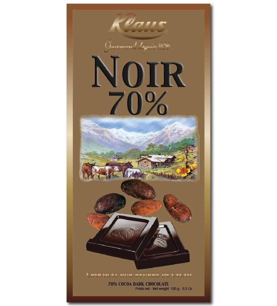 Шоколад KLAUS горький 70% какао 100 гр., картон