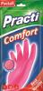 Перчатки резиновые Paclan Comfort  S розовые, флоу-пак