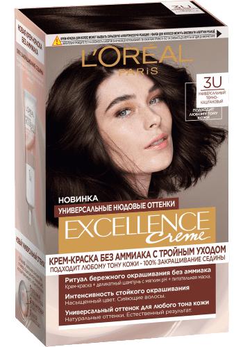 Краска для волос L'Oreal Paris EXCELLENCE UNIVERSAL NUDES 3U 192 мл., картон