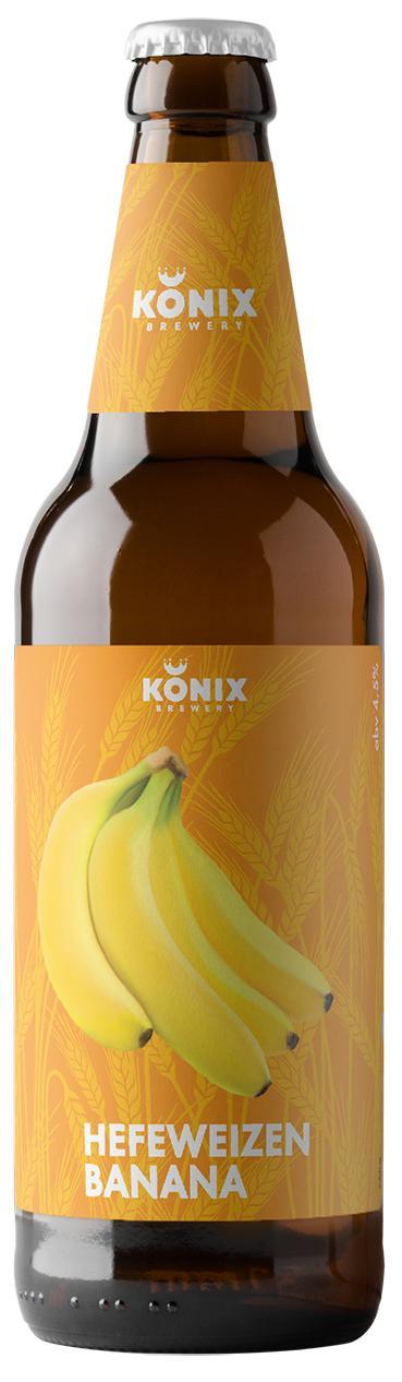 Напиток пивной Konix Hefeweizen Banana нефильтрованный 4,5% 450 мл., стекло