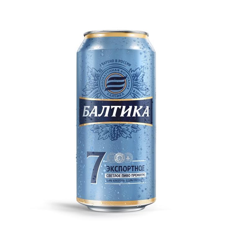 Пиво Балтика № 7 светлое фильтрованное пастеризованное 5,4% 900 мл., ж/б
