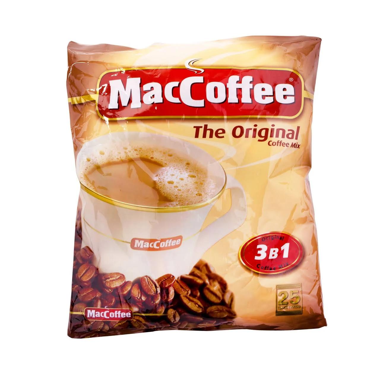 Кофе 3в1 Original MacCoffee, 25 пакетиков по 20 гр., флоу-пак