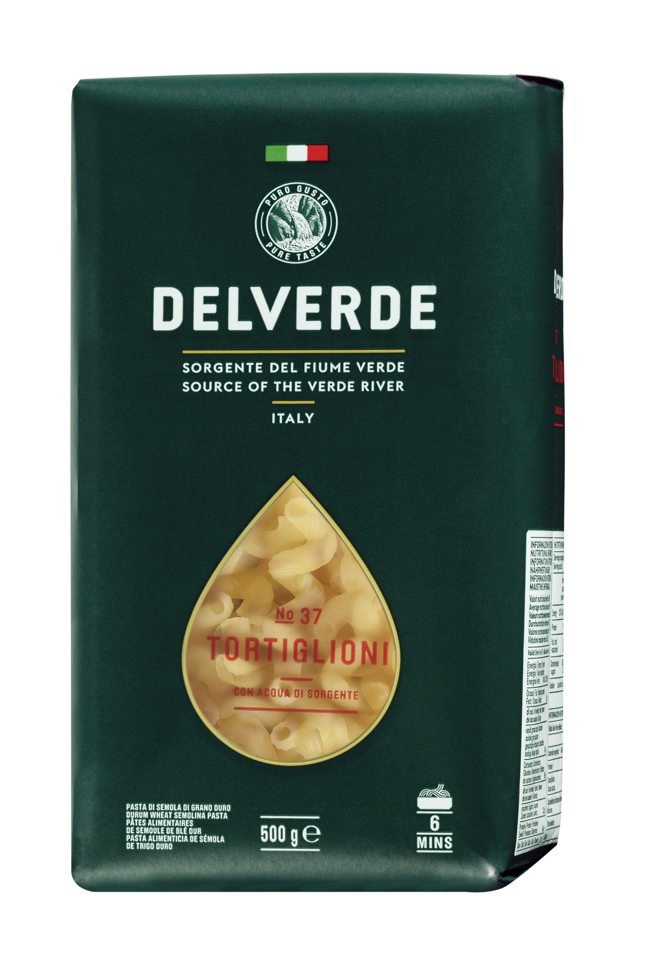 Паста Тортильони Delverde № 037, 500 гр., флоу-пак