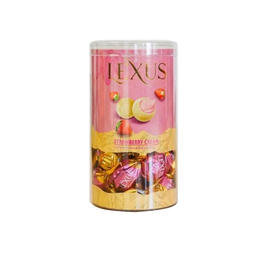 Конфеты LEXUS box из белого шоколада с клубничным кремом 180 гр., туба