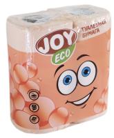 Туалетная бумага Эко персиковая 2-х слойная 4 рулона Joy Land, пластиковый пакет