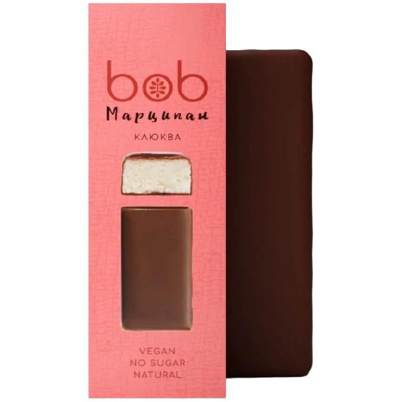 Батончик Bob глазированный марципан с клюквой без сахара 30 гр., картон