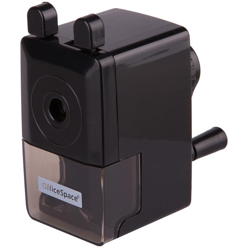 Точилка механическая OfficeSpace пластиковый корпус черная, картон