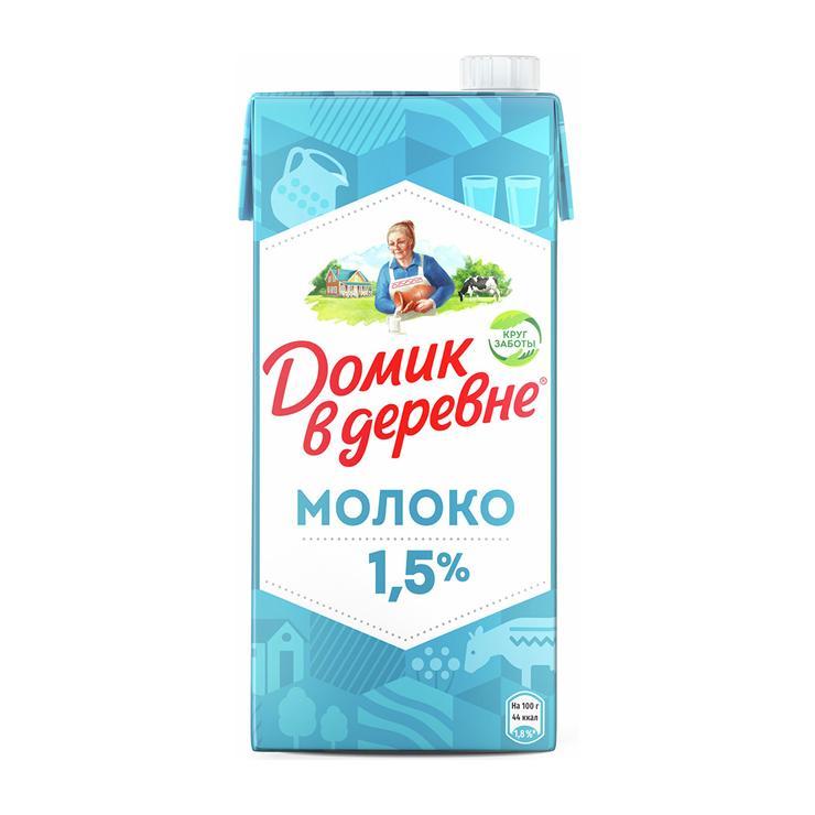 Молоко Домик в Деревне ультрапастеризованное 1,5% 950 гр., тетра-пак
