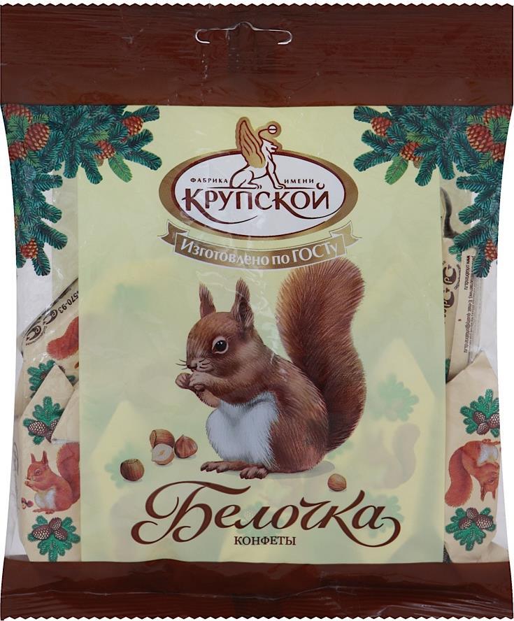 Конфеты КФ им. Крупской Белочка 200 гр., флоу-пак