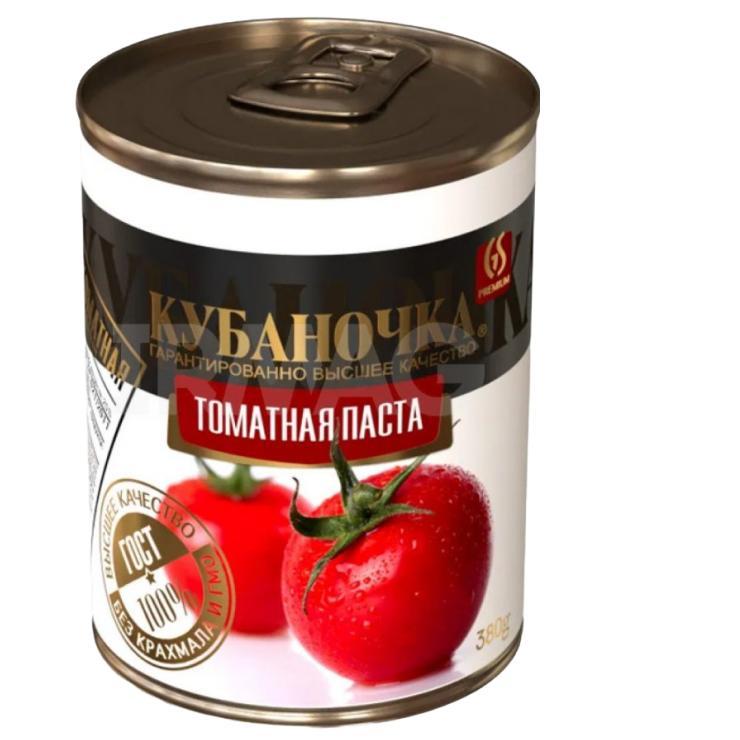 Томатная паста Кубаночка 25% 380 гр., ж/б