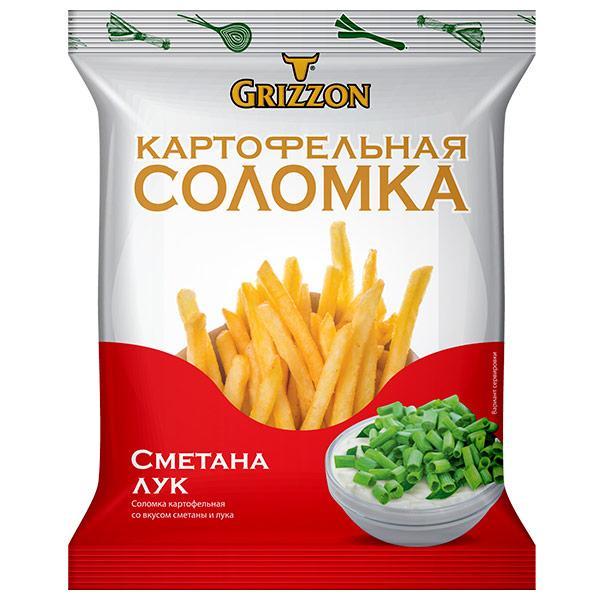 Соломка картофельная Grizzon со вкусом сметаны и лука 40 гр., флоу-пак