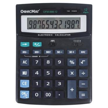 Калькулятор настольный, 200х150 мм., 12 разрядов, двойное питание  OFM-888-12 , Офисмаг, картон