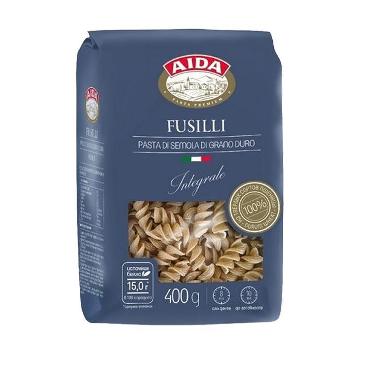 Макароны Aida Fusilli спирали цельнозерновые 400 гр., пакет