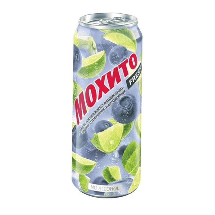 Напиток газированный Мохито fresh черника и голубика 450 мл., ж/б
