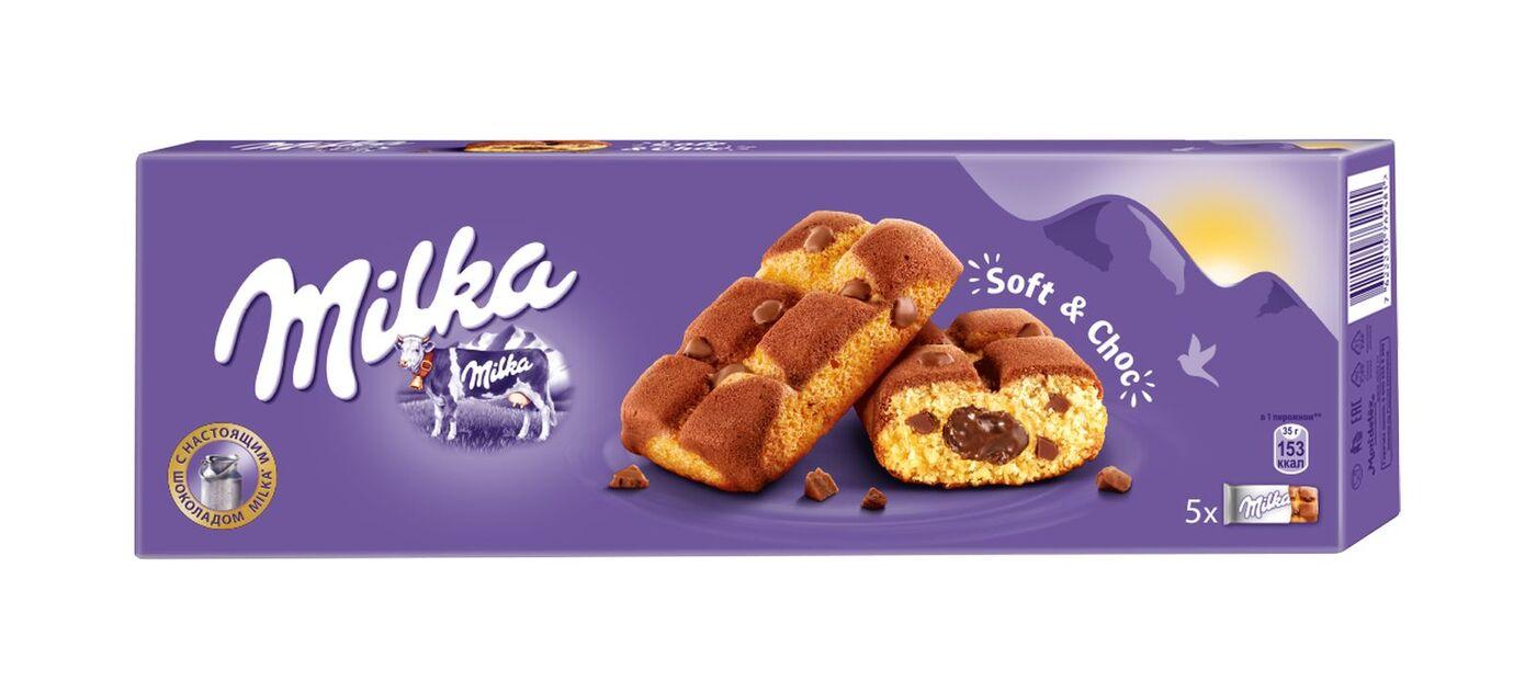 Пирожное Milka Soft Choc с шоколадной начинкой 175 гр., картон